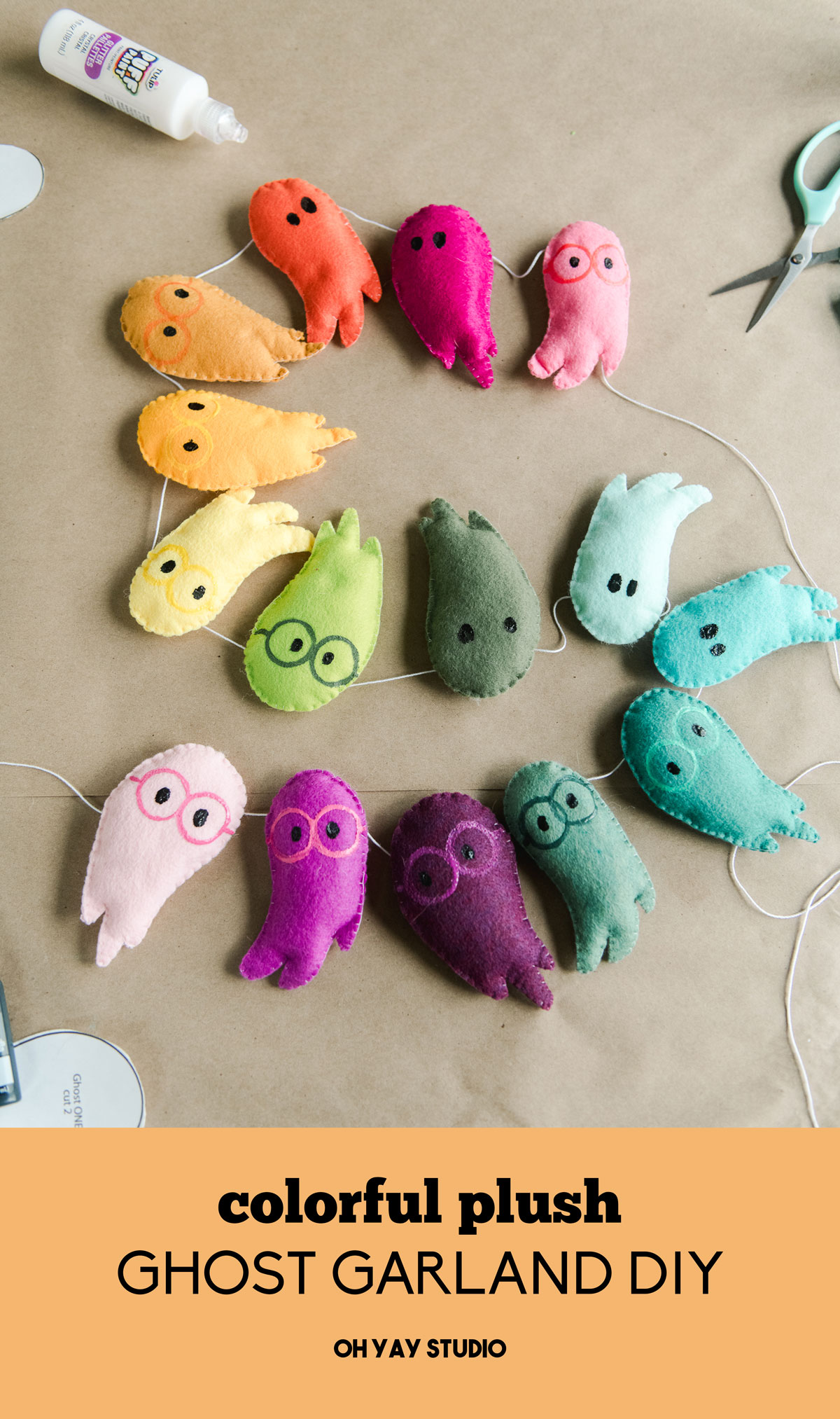 Colorful hand-sewn ghost pattern – oh yay studio – Color + Painting +  Making + Everyday celebrating