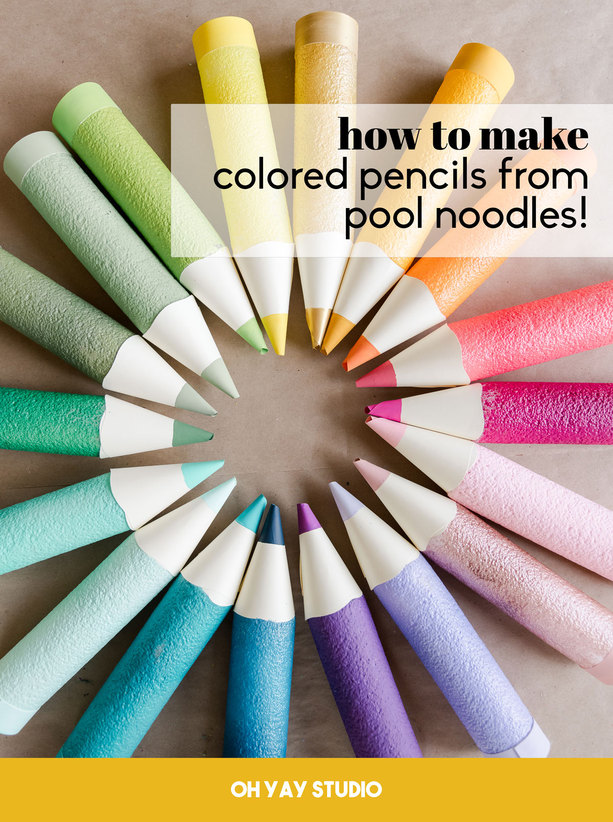 How to make colored pencils from pool noodles, pool noodle crafts, teacher decor, classroom decor ideas, how to make pencils from pool noodles