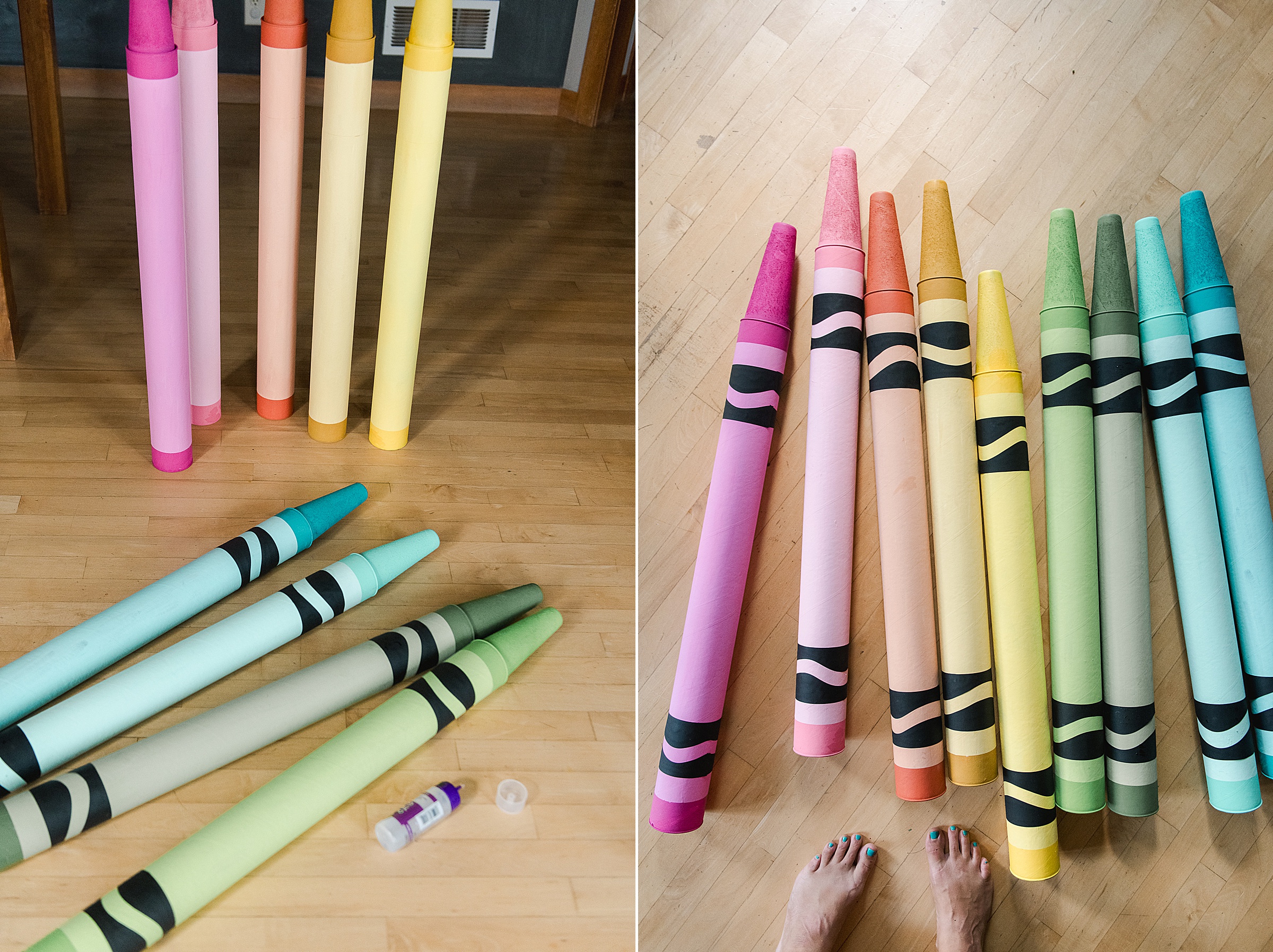 DIY GIANT CRAYONS FOR Gigi's House! Full video on  ❤️ #giantcra