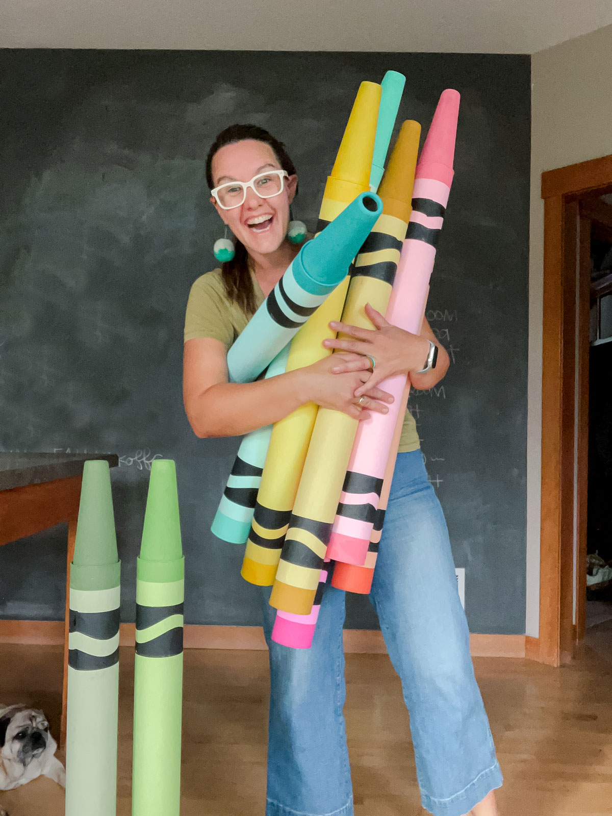 DIY GIANT CRAYONS FOR Gigi's House! Full video on  ❤️ #giantcra