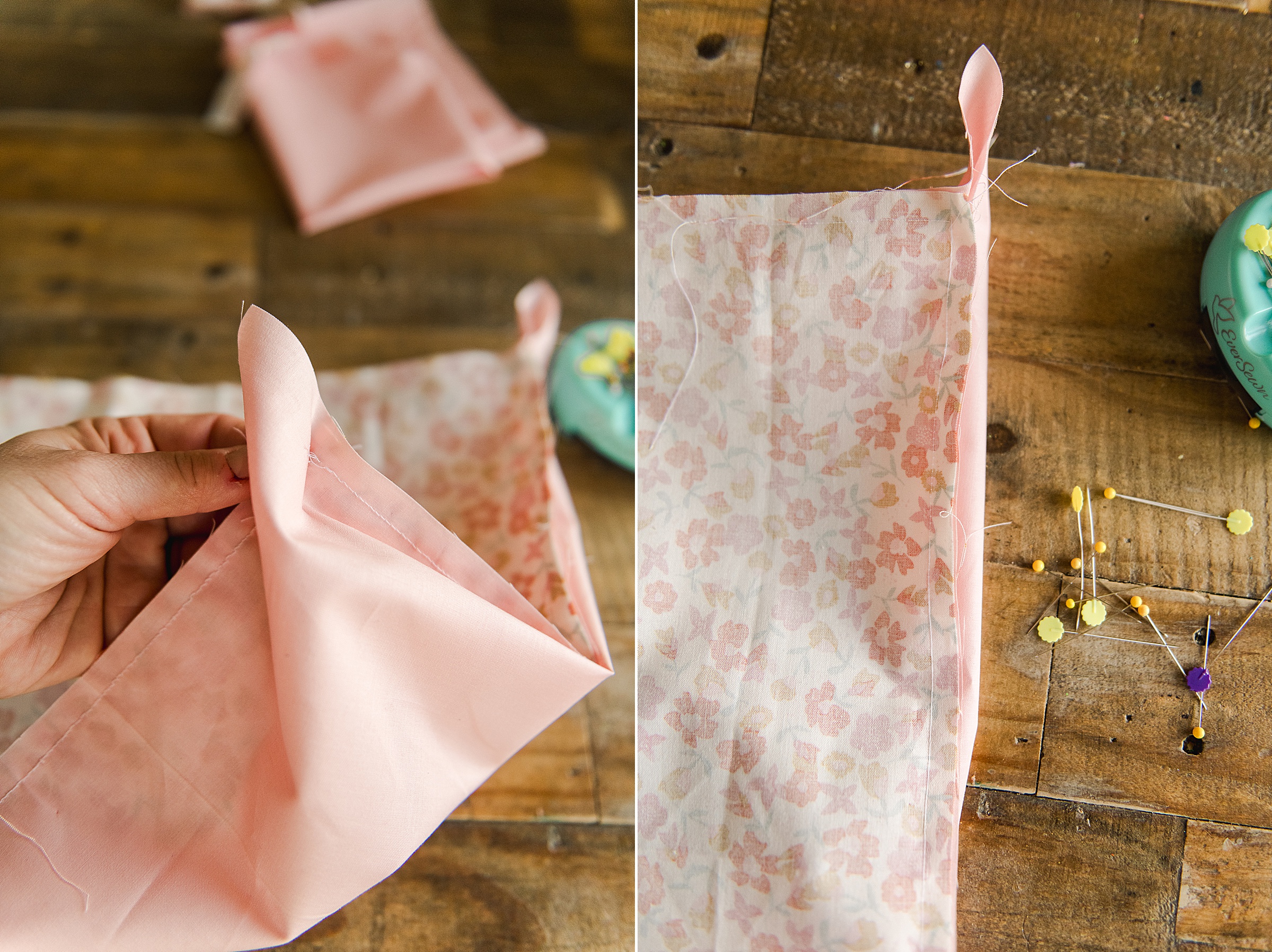 Easy binding napkin tutorial, fabric napkin tutorial, free fabric napkin pattern, how to bind easily fabric napkin pattern, easy binding napkins