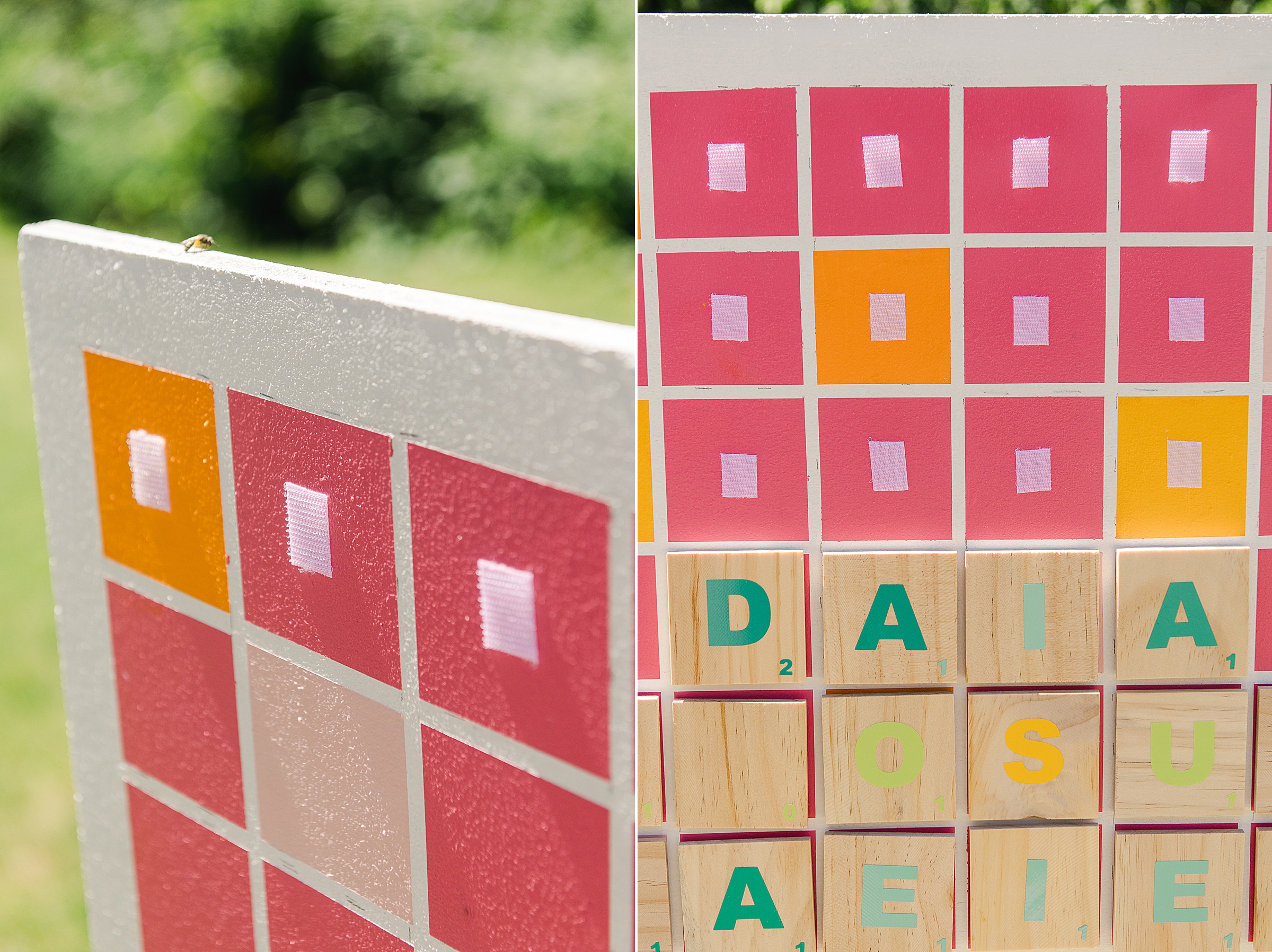 DIY backyard letter lawn game, letter lawn game, DIY backyard lawn game, backyard letter game, backyard scrabble DIY, DIY backyard scrabble, giant scrabble board DIY, Giant backyard scrabble word game