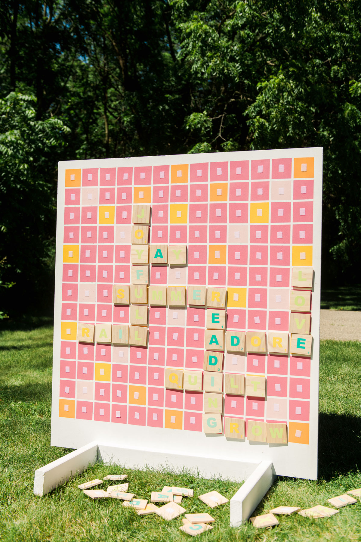 DIY backyard letter lawn game, letter lawn game, DIY backyard lawn game, backyard letter game, backyard scrabble DIY, DIY backyard scrabble, giant scrabble board DIY, Giant backyard scrabble word game