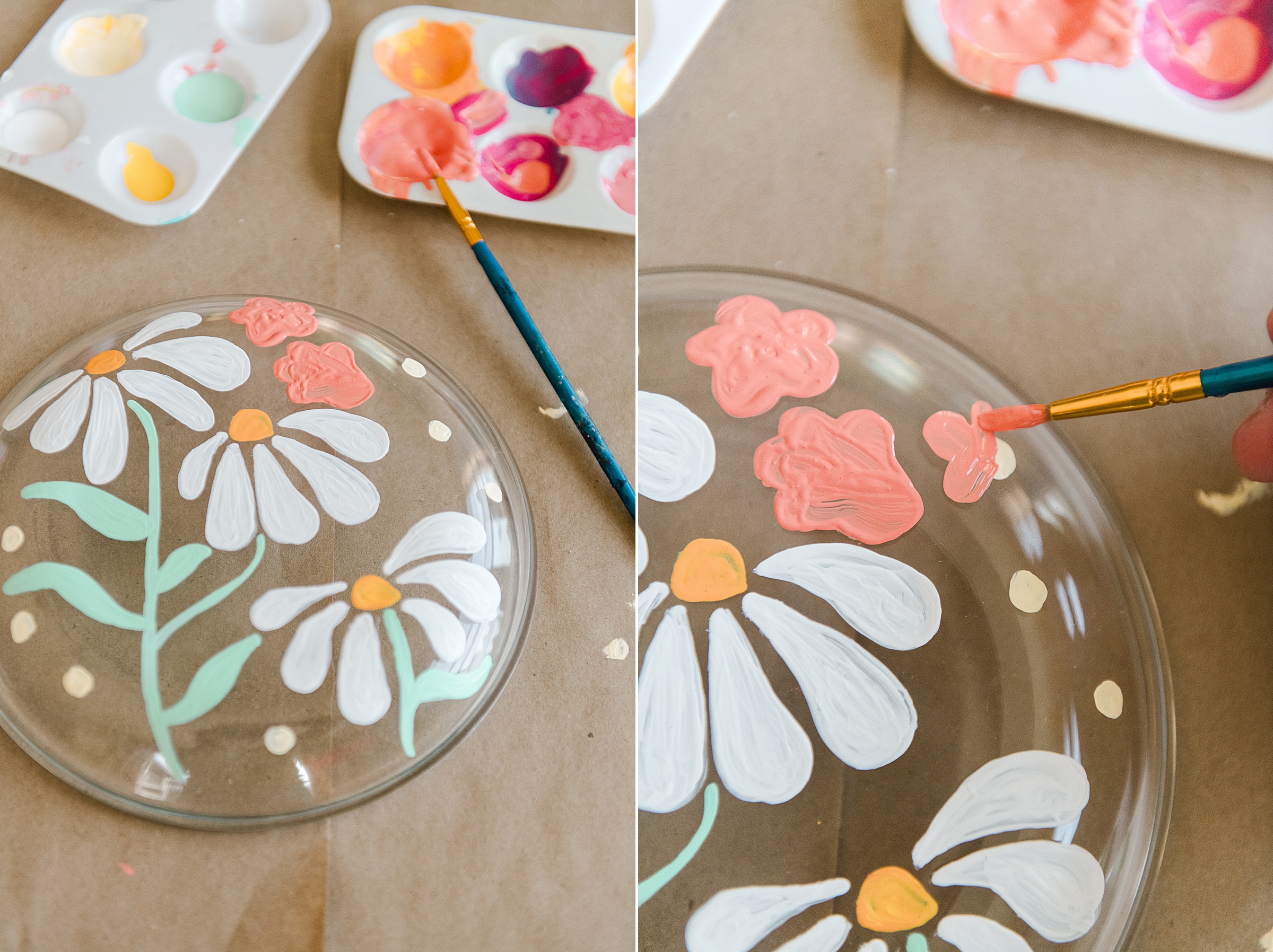 painted plates, how to paint on glass, DIY painted glass plates, how to paint on glass plates, custom painted glass plates, custom christmas gift ideas, painted glass DIY