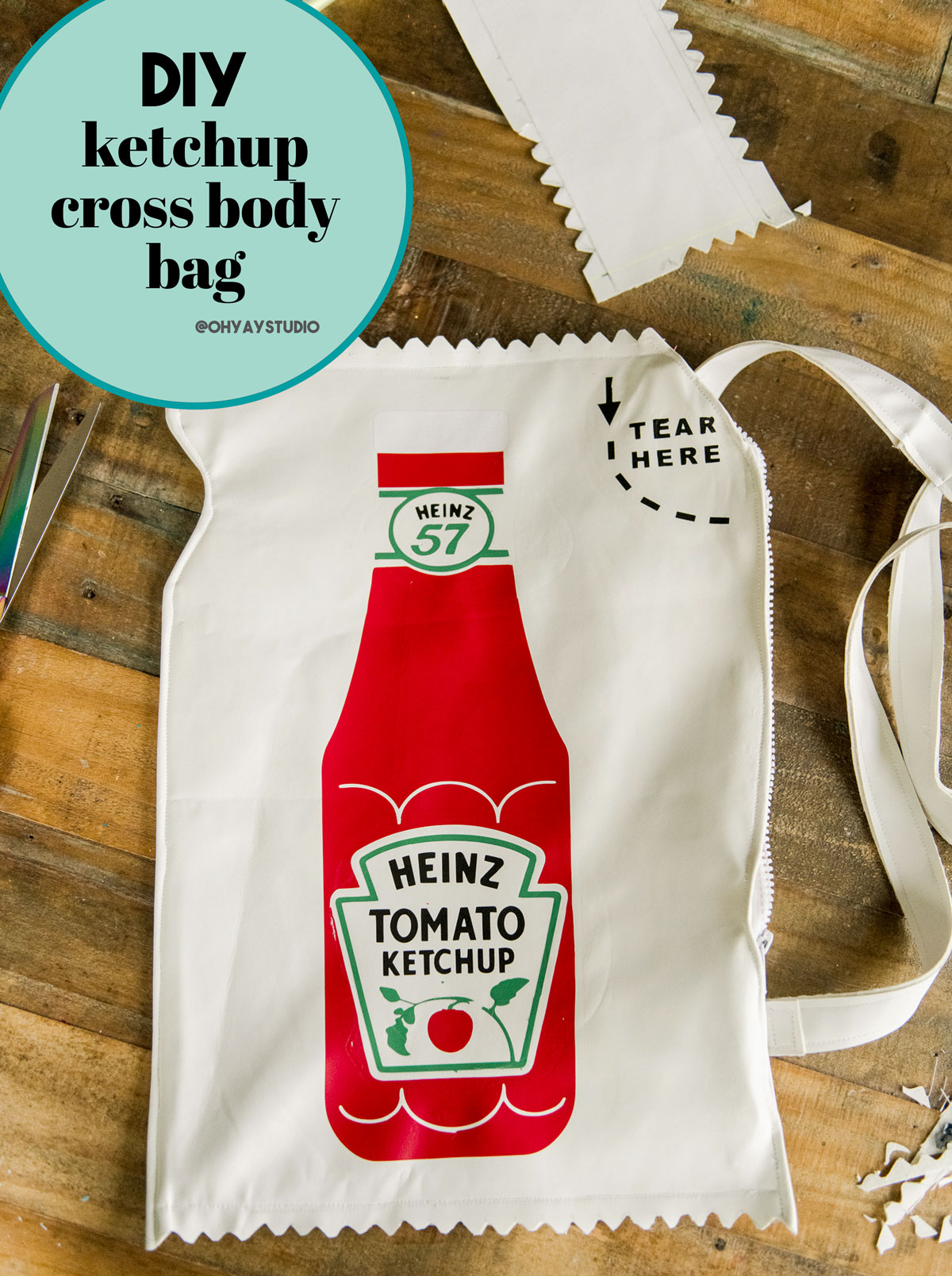 Ketchup purse DIY, how to make a ketchup purse, kate spade ketchup purse DIY, ketchup sewing projects