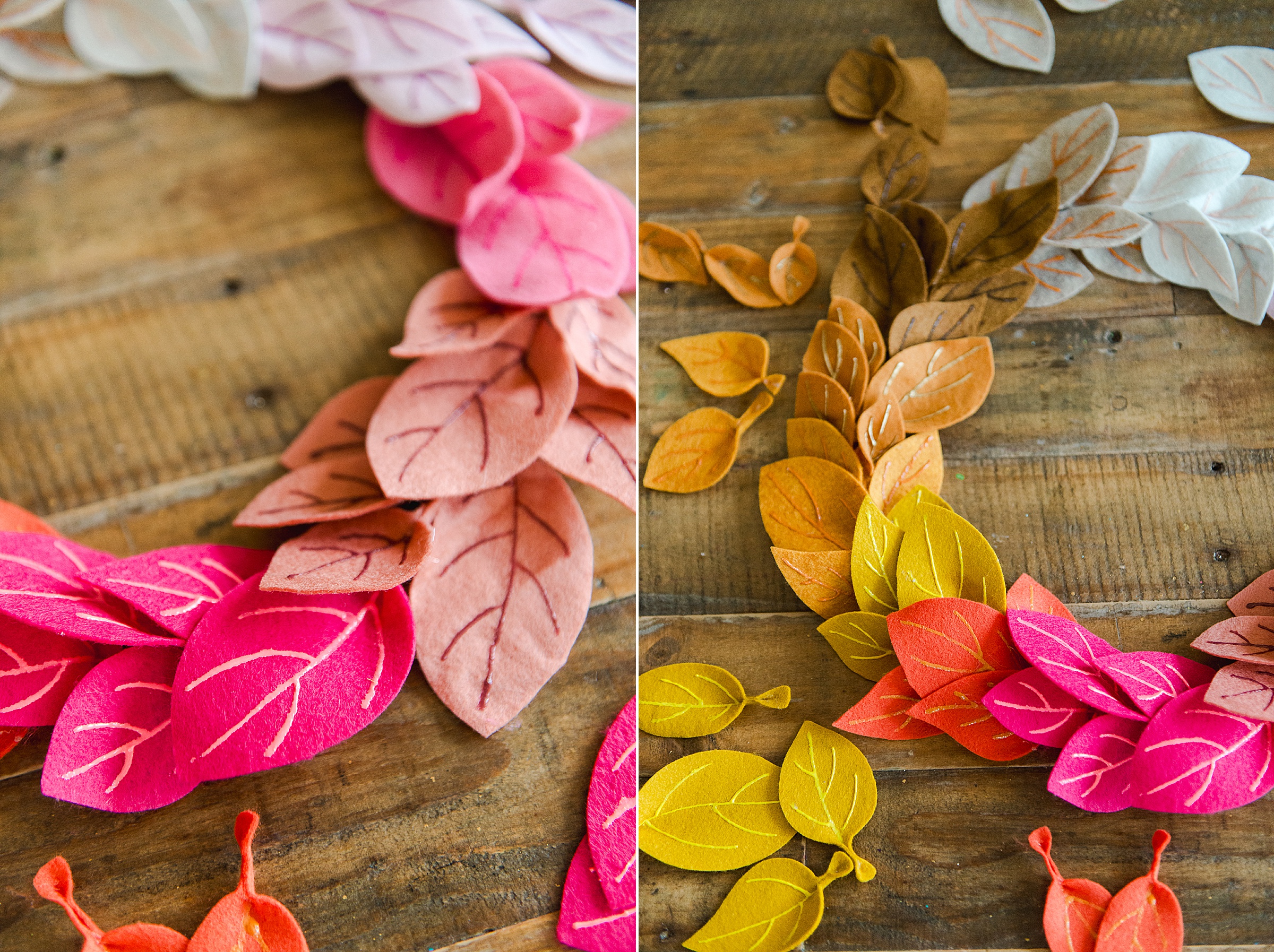 fall felt wreath DIY, felt wreath DIY, felt fall project, fall project DIY, fall leaf DIY, colorful wreath DIY, colorful fall wreath DIY