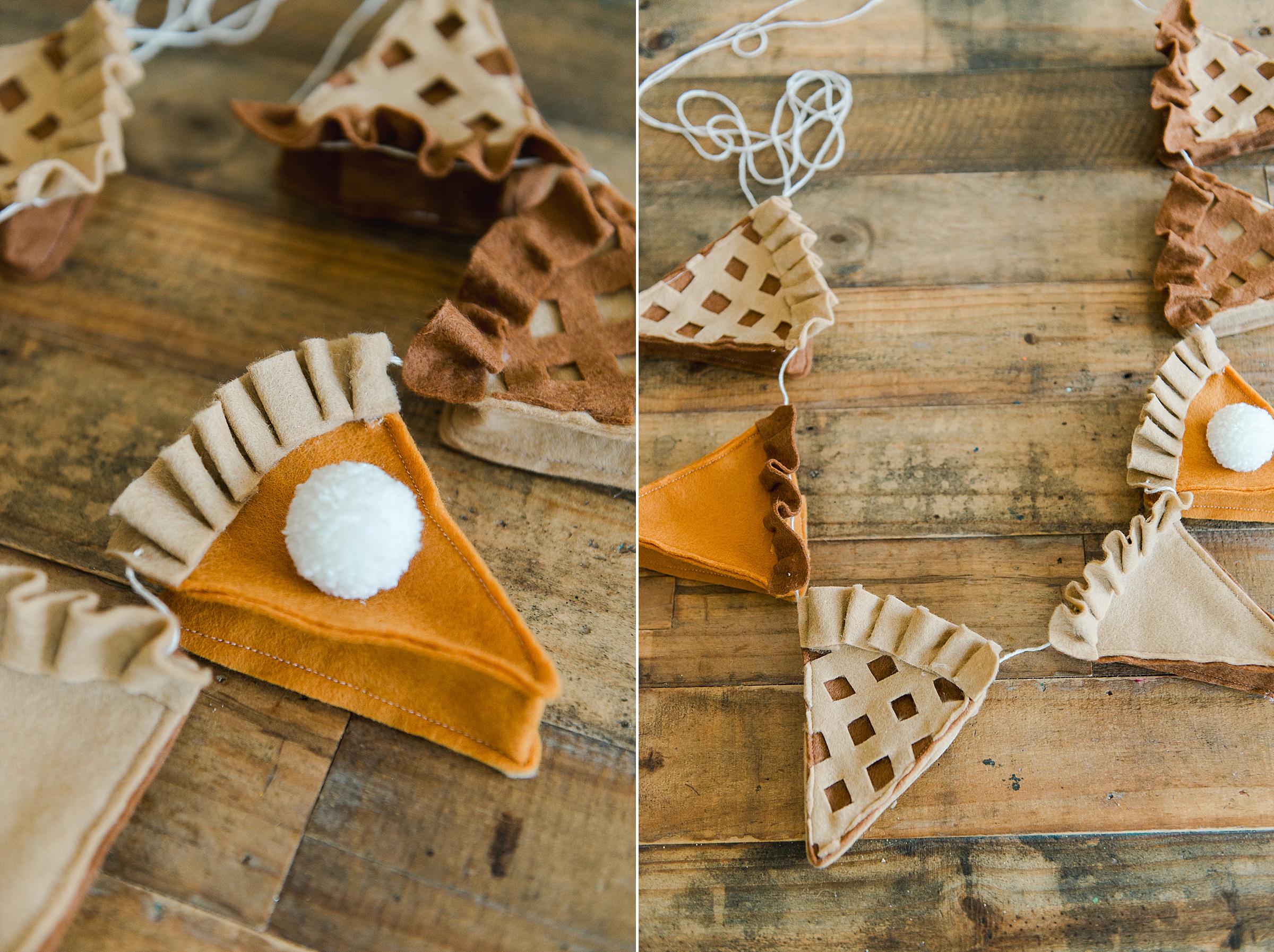 Pie garland, Thanksgiving garland DIY, pie garland DIY, thanksgiving DIY, Pie DIY