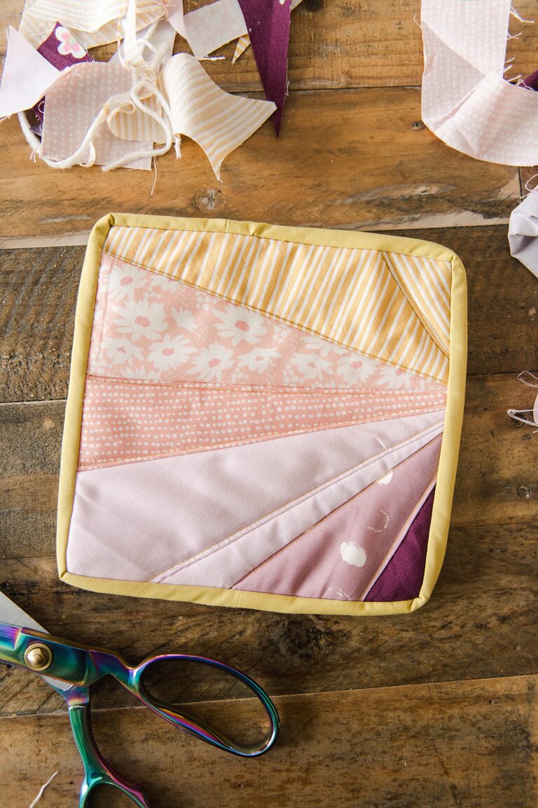 Scrappy improve-style sewn potholders