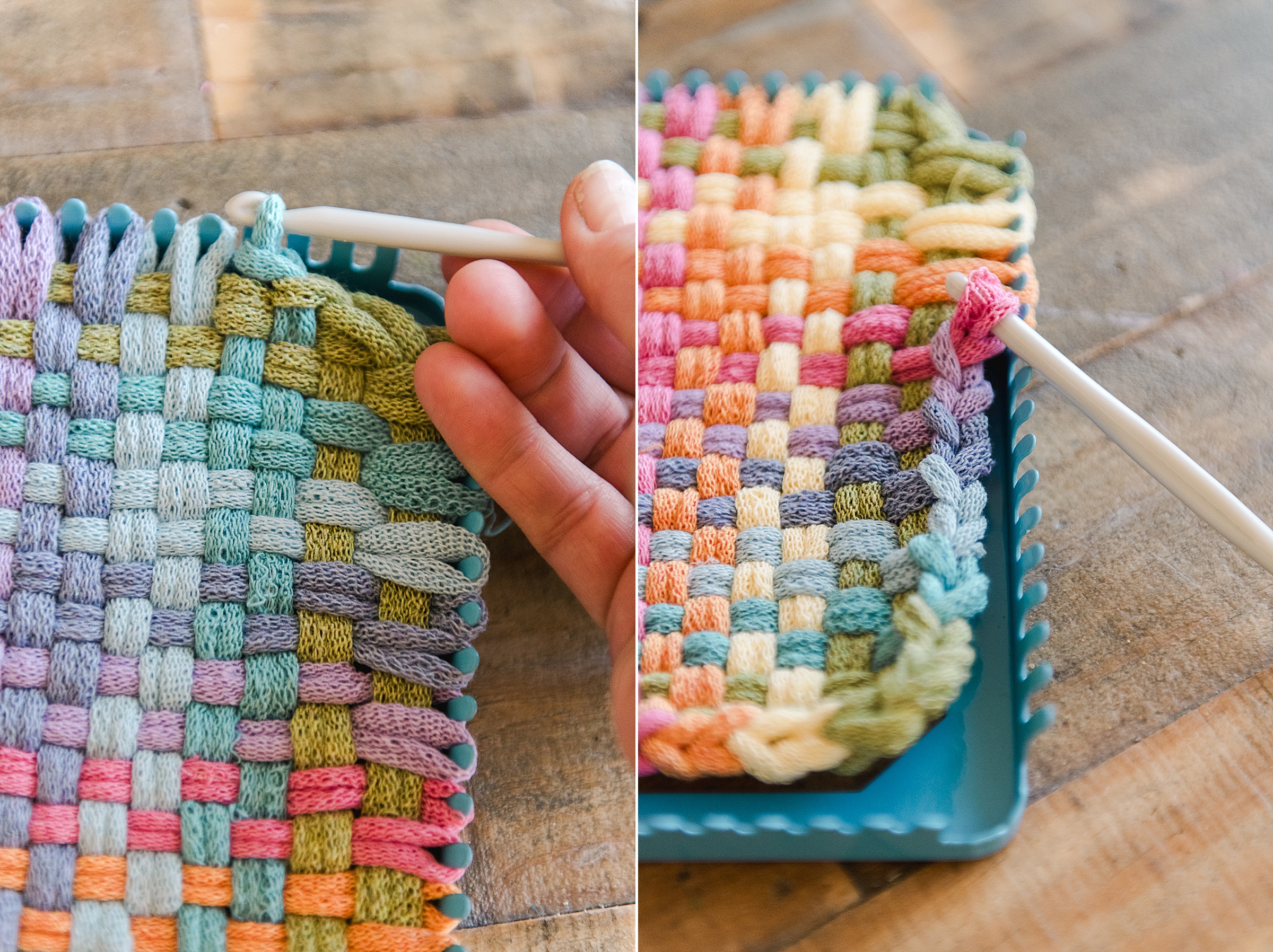 woven potholder DIY, DIY potholder, loop potholder DIY, potholder kit DIY, how to make a potholder, crafts for kids, kid crafts, summer craft ideas