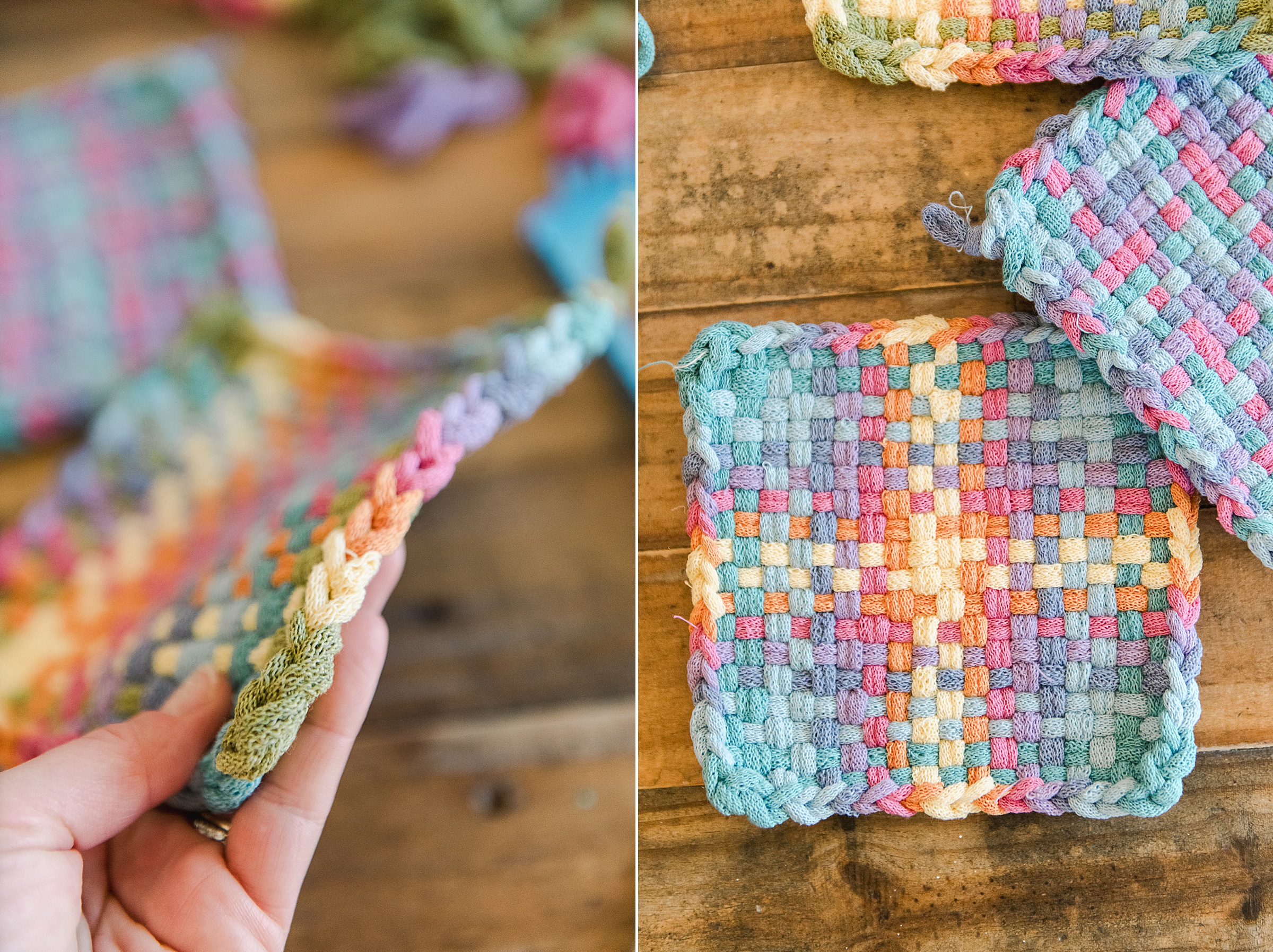 woven potholder DIY, DIY potholder, loop potholder DIY, potholder kit DIY, how to make a potholder, crafts for kids, kid crafts, summer craft ideas